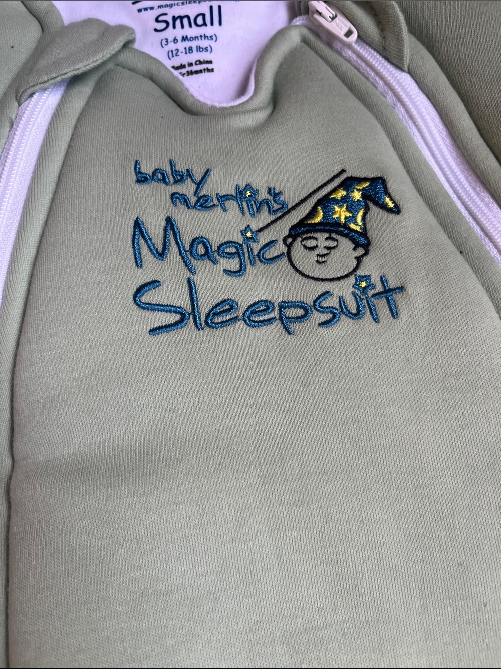 Baby Merlin’s Magic Sleepsuit One-Piece in Light Green - Small - Picture 2 of 8
